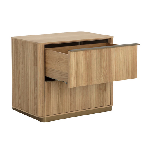Fluted Oak Nightstand