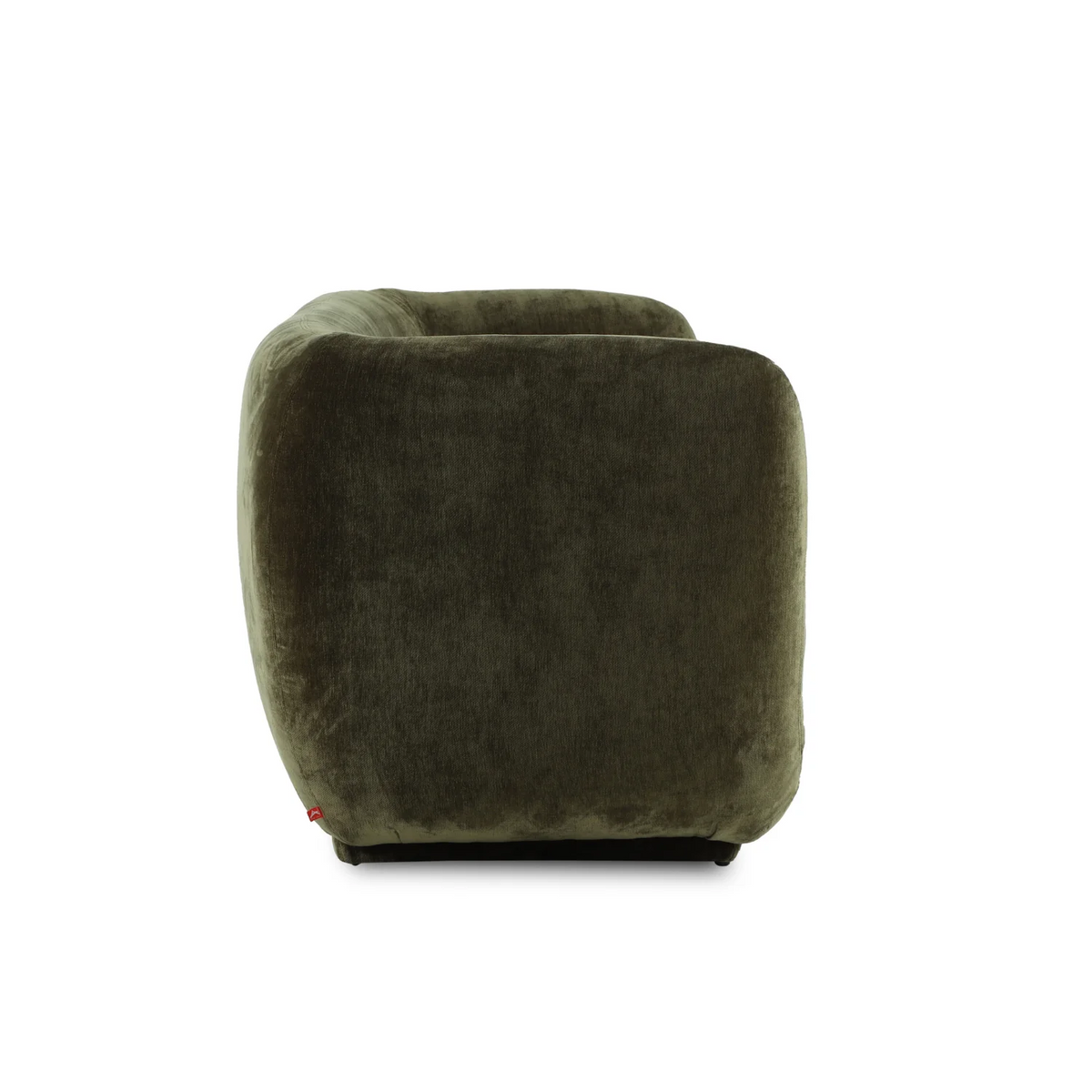 Olive Green Curved Upholstered Sofa