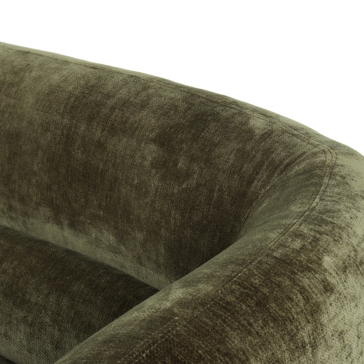 Olive Green Curved Upholstered Sofa